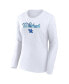 Women's White Kentucky Wildcats Double Team Script Long Sleeve T-shirt Белый, S - фото #2