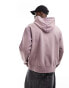 ASOS DESIGN heavyweight oversized hoodie in purple wash with print