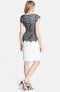 Adrianna Papell Caged Lace Overlay Short Sleeve Peplum Design Top Dress Size 10