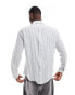 Фото #2 товара Ben Sherman long sleeve linen wide stripe shirt in white