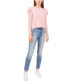 ფოტო #3 პროდუქტის Women's Draped Shoulder Long Sleeve Crew Neck Top