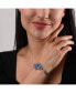 Фото #3 товара Sterling Silver Women's Cuff Bracelet Denim Lapis Gemstone Size Small - Large