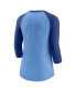 ფოტო #3 პროდუქტის Women's Royal, Light Blue Kansas City Royals Next Up Tri-Blend Raglan 3/4-Sleeve T-shirt