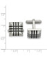 Фото #3 товара Stainless Steel Polished with Black Rubber Stripes Cufflinks