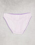 Фото #2 товара ASOS DESIGN 3 pack brief with lace trim in grey polka dot, white & lilac pointelle