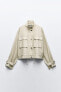 Linen blend cropped jacket