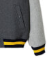 Фото #4 товара Men's Colorblocked Striped-Trim Varsity Jacket