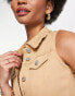 Parisian Tall belted denim utility dress in camel