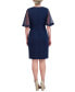 Women's Rosette-Waist Short-Sleeve Dress