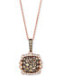 Фото #1 товара Le Vian chocolatier® Diamond Square Cluster 18" Pendant Necklace (7/8 ct. t.w.) in 14k Rose Gold