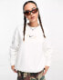 Nike Swoosh oversized fleece sweatshirt in white