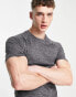 Фото #1 товара HIIT Training muscle fit marl t-shirt in charcoal