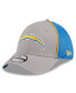 ფოტო #1 პროდუქტის Men's Gray Los Angeles Chargers Pipe 39THIRTY Flex Hat