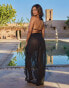 Moda Minx X Sophie Piper chiffon ruffle maxi sarong in black