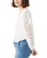 ფოტო #3 პროდუქტის Women's Lainey Cotton Lace-Appliqué Peplum-Hem Top