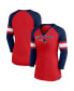 Фото #1 товара Women's Red, Navy New England Patriots Arch Raglan 3/4-Sleeve Notch Neck T-shirt