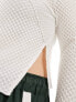 Фото #3 товара ASOS DESIGN Curve long sleeve textured top in off white