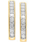 ფოტო #3 პროდუქტის Lab-Created Diamond Small Hoop Earrings (1/2 ct. t.w.) in Sterling Silver or 14k Gold-Plated Sterling Silver