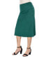 ფოტო #3 პროდუქტის Women's A-Line Elastic Waist Knee Length Skirt