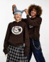 Фото #2 товара COLLUSION Unisex hoodie with applique in brown