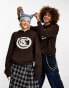 Фото #1 товара COLLUSION Unisex hoodie with applique in brown