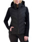 ფოტო #1 პროდუქტის Women's Mix-Knit-Sleeve Hooded Packable Puffer Coat