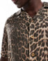 ASOS DESIGN cotton relaxed boxy shirt in leopard print