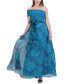 Women's One-Shoulder Organza Tie-Waist Gown