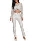 Women's Ariel Lace Twist-Front Long-Sleeve Cropped Top