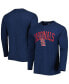 Фото #4 товара Men's Heather Navy St. Louis Cardinals Inertia Raglan Long Sleeve Henley T-shirt