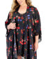 Фото #3 товара Plus Size Floral Wrap Robe, Created for Macy's