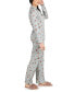 ფოტო #2 პროდუქტის Women's Dog And Bone Notch Collar Cotton Blend Pajama Set