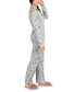 Women's Dog And Bone Notch Collar Cotton Blend Pajama Set