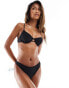 South Beach essentials high leg bikini bottom in black