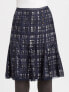 Фото #2 товара Tory Burch Womens Normandy Plaids Blue Rhodes Silk A-Line Skirt Size 0