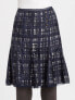 Tory Burch Womens Normandy Plaids Blue Rhodes Silk A-Line Skirt Size 0