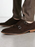 Фото #7 товара ASOS DESIGN monk shoes in brown suede with natural sole