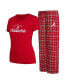 ფოტო #1 პროდუქტის Women's Crimson, Gray Alabama Crimson Tide Arctic T-shirt and Flannel Pants Sleep Set