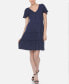 Фото #1 товара Women's Short Sleeve V-Neck Tiered Dress