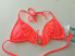 Фото #4 товара Seafolly Goddess Hot Red Pleat Frill Triangle Bikini Top String Swimwear Size 2