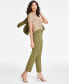 Фото #5 товара Petite Twill High Rise Fly-Front Ankle Pants