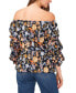 Фото #1 товара Women's Floral-Print Off-The-Shoulder Top