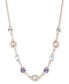 ფოტო #1 პროდუქტის Gold-Tone Multi Crystal Frontal Necklace, 16" + 3" Extender