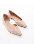 ASOS DESIGN Wide Fit Virtue d'orsay pointed ballet flats in beige patent