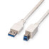 Фото #2 товара VALUE USB 3.1 Kabel Typ A Stecker auf B weiß 3 m - Cable - Digital