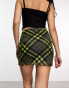 ASOS DESIGN mesh mini skirt in yellow check