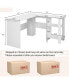 Фото #2 товара L-shaped Corner Computer Desk Home Office Writing Workstation with Storage Shelves