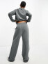 Vero Moda pinstripe wide leg trouser co-ord in grey