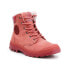 Фото #1 товара Женские ботинки кожаные розовые на шнуровке Palladium