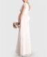 ფოტო #3 პროდუქტის Women's Long Lace V Neck Maternity Bridal Gown